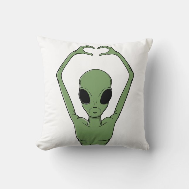 Alien Heart Pose Cushion (Front)