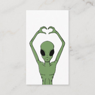 Alien Heart Pose Enclosure Card