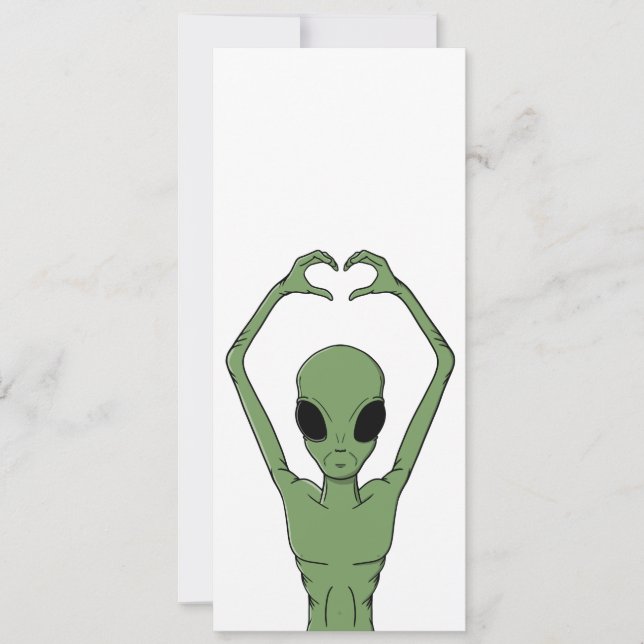 Alien Heart Pose Invitation (Front)