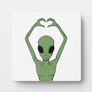 Alien Heart Pose Plaque