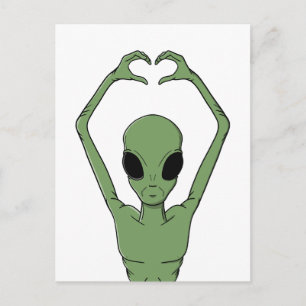 Alien Heart Pose Postcard