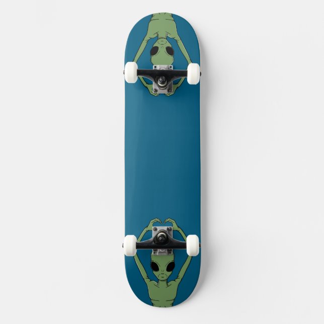 Alien Heart Pose Skateboard (Front)