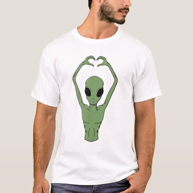 Alien Heart Pose T-Shirt (Front)