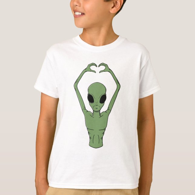 Alien Heart Pose T-Shirt (Front)