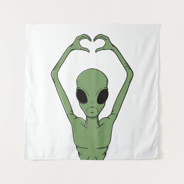 Alien Heart Pose Tapestry (Front)