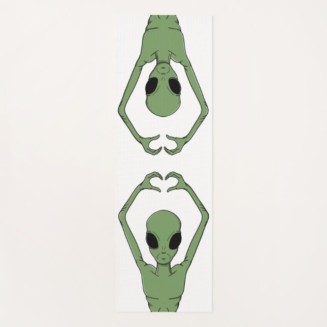 Alien Heart Pose Yoga Mat (Front)