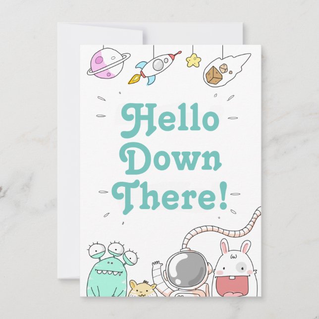 Alien Hello Down There Card (Front)
