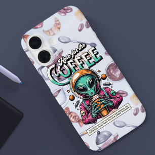 Alien Here for the Coffee iPhone 16 Case