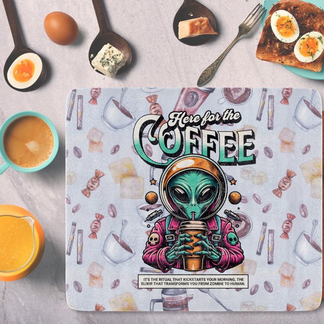 Alien Here for the Coffee Cutting Board (Creator Uploaded)