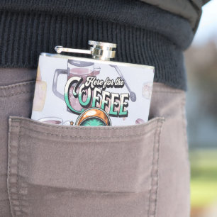 Alien Here for the Coffee Hip Flask