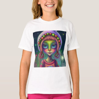  Alien  ,  Hippie Girl Gift. T-Shirt