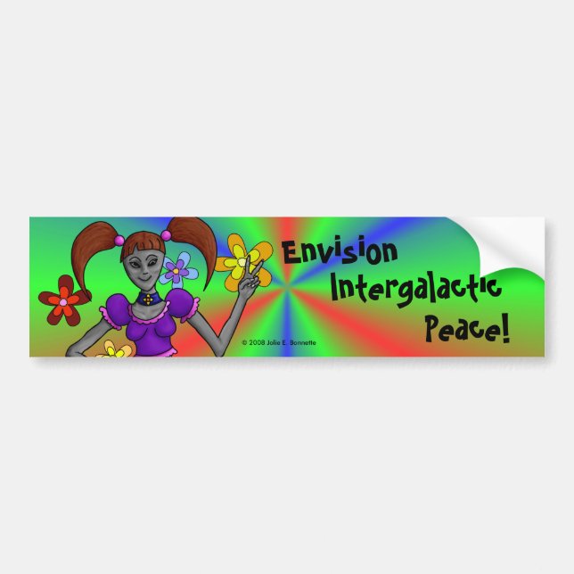 Alien Hippy Bumper Sticker (Front)