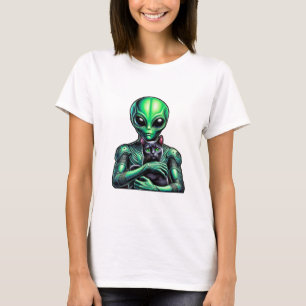 Alien Holding Black Cat T-Shirt