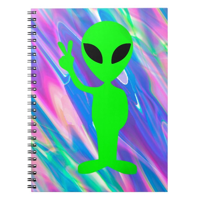 alien hologram spiral notebook (Front)