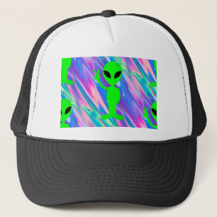 alien hologram trucker hat