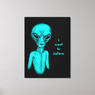 Alien , I want to believe Canvas Print