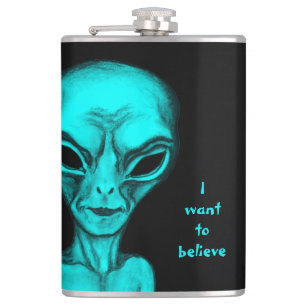 Alien , I want to believe Hip Flask