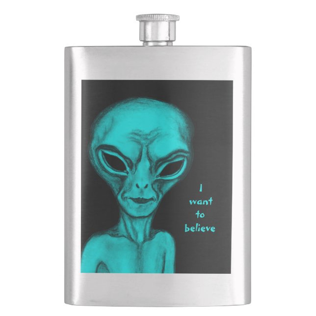 Alien , I want to believe Hip Flask (Front)
