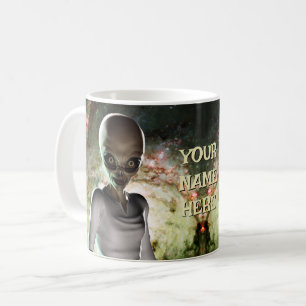 Alien in galaxy. Personalised Coffee Mug