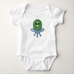 Alien in his little spaceship baby bodysuit<br><div class="desc">An adorable alien ready to visit Earth and other planets in his small spaceship.</div>