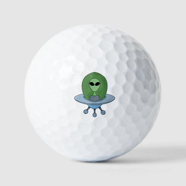 Alien in his little spaceship golf balls (Front)
