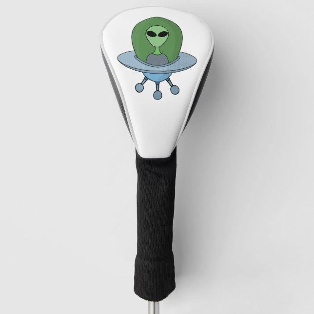 Alien in his little spaceship golf head cover (Front)