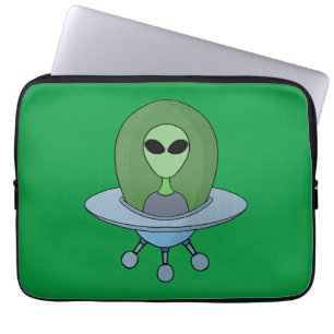 Alien in his little spaceship laptop sleeve