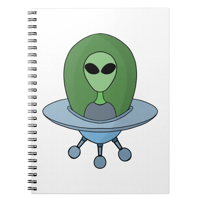 Alien in his little spaceship notebook (Front)