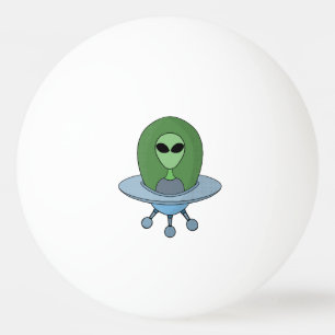 Alien in his little spaceship ping pong ball
