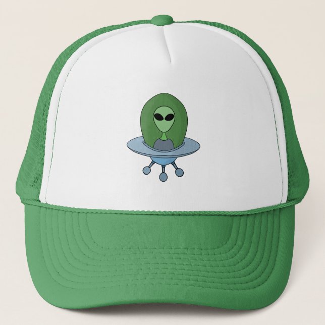 Alien in his little spaceship trucker hat (Front)