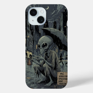 Alien in the Rain iPhone 15 Case