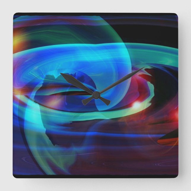 Alien Invasion Abstract Wall Clock (Front)