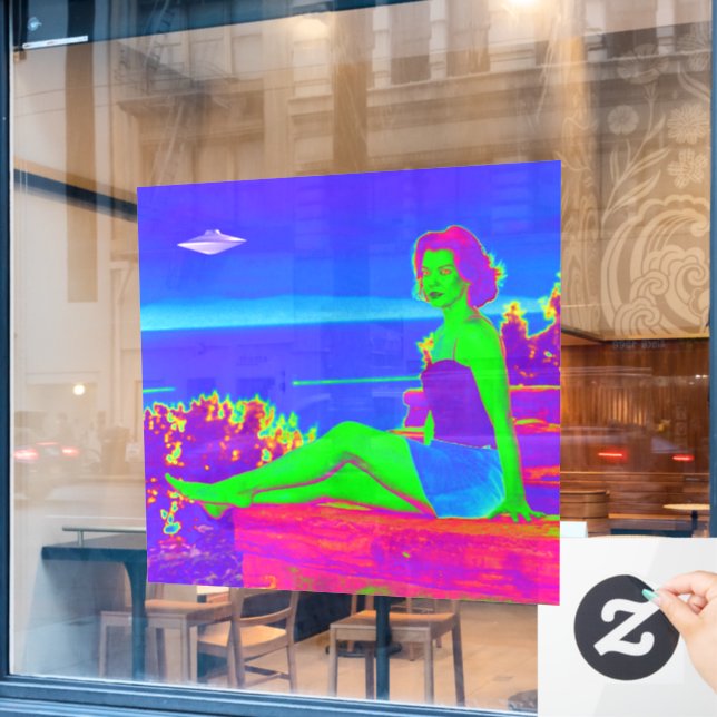 Alien Invasion Pop Art Wall Decal (Cafe Window)