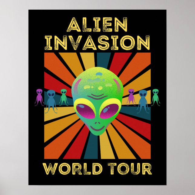 Alien Invasion Retro World Tour Posters (Front)