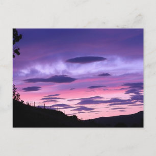 Alien Invasion Sunset Holiday Postcard