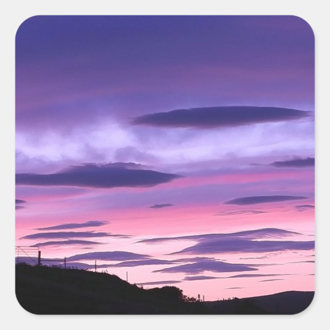 Alien Invasion Sunset  Square Sticker (Front)