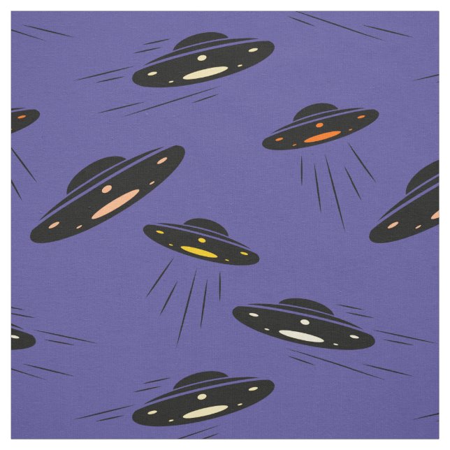 Alien Invasion UFO Printed Fabric (Swatch)
