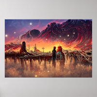 Alien Landscape in Outer Space | Abstract