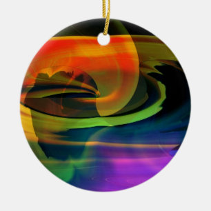 Alien Landscape Rainbow Abstract Ceramic Tree Decoration