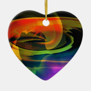 Alien Landscape Rainbow Abstract Ceramic Tree Decoration