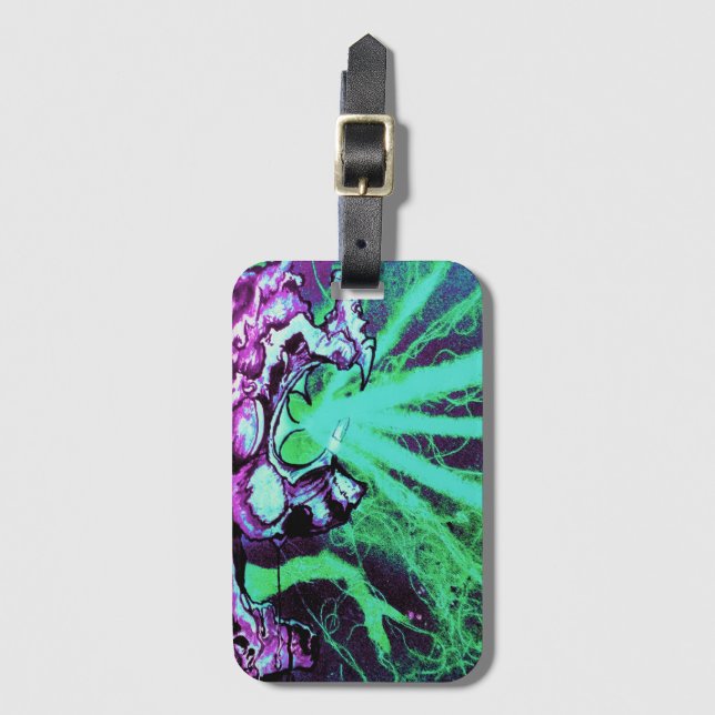 Alien Laser Eyes with Reptile Tongue Luggage Tag (Front Vertical)