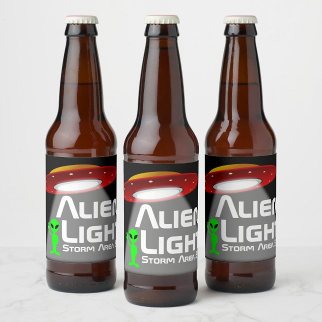 Alien Light Storm Area 51 Beer Bottle Label (Bottles)