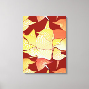 “Alien Lilies” Abstract - Rust and Gold Canvas Print