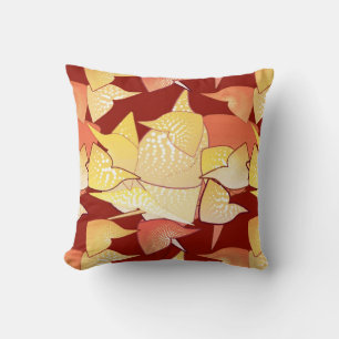 “Alien Lilies” Abstract - Rust and Gold Cushion