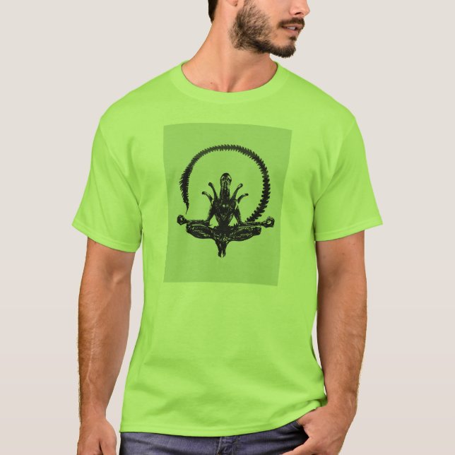 Alien Lotus Position - Find your centre and burst T-Shirt (Front)