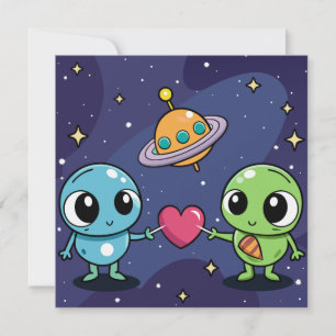 Alien Love Buddies Invitation