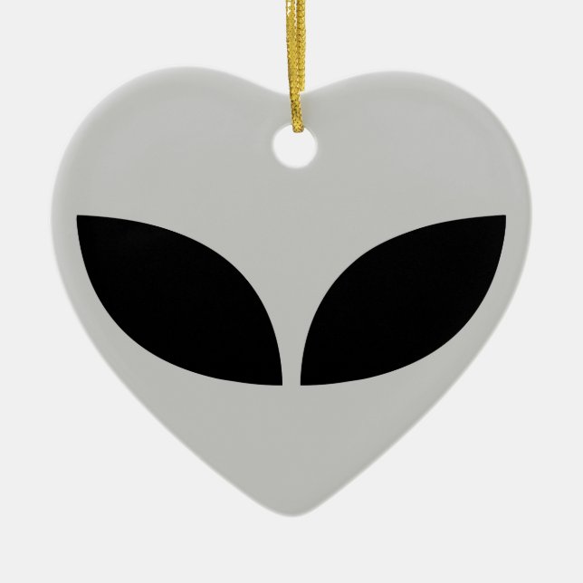 Alien Love Heart Ceramic Ornament (Front)