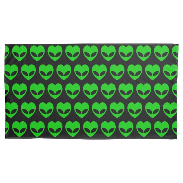 Alien Love Heart Pillowcase (Front-Left)
