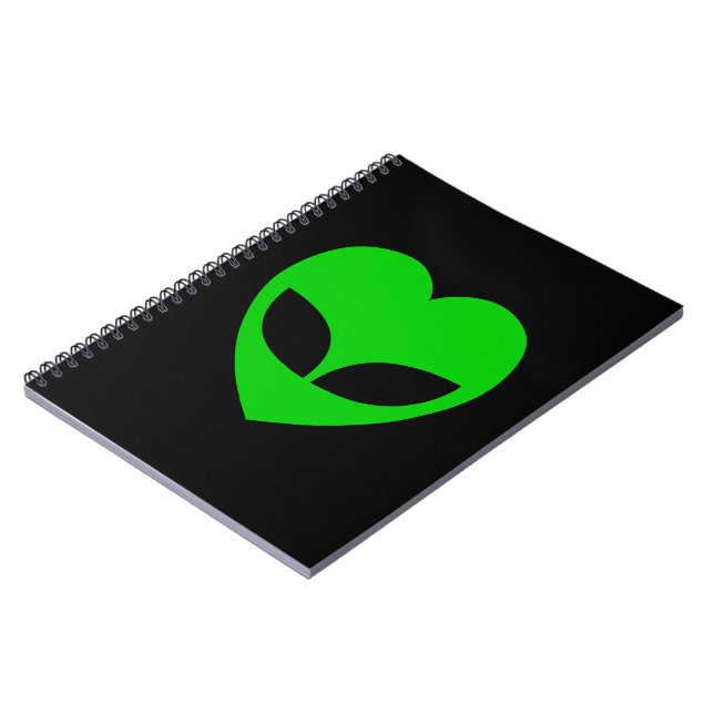 Alien Love Heart Spiral Notebook (Left Side)
