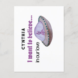 Alien love valentine postcard
